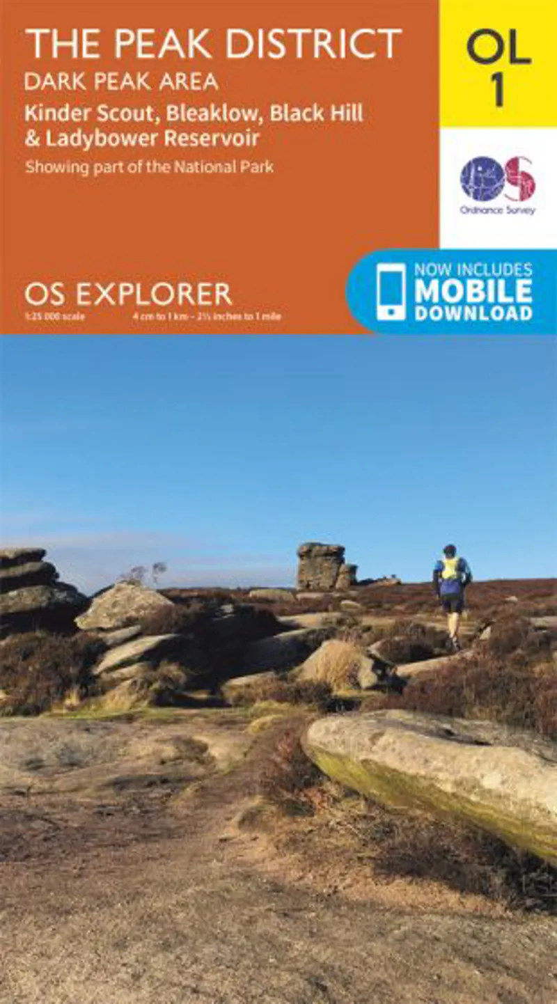 OS Explorer Map 1 - The Peak District - Dark Peak Area